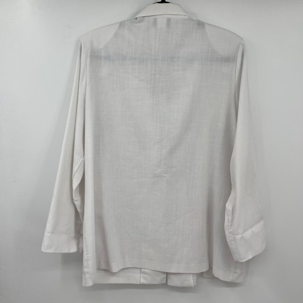 Bedford Fair Blazer Jacket 16 White Button Down Pockets - Picture 3 of 10